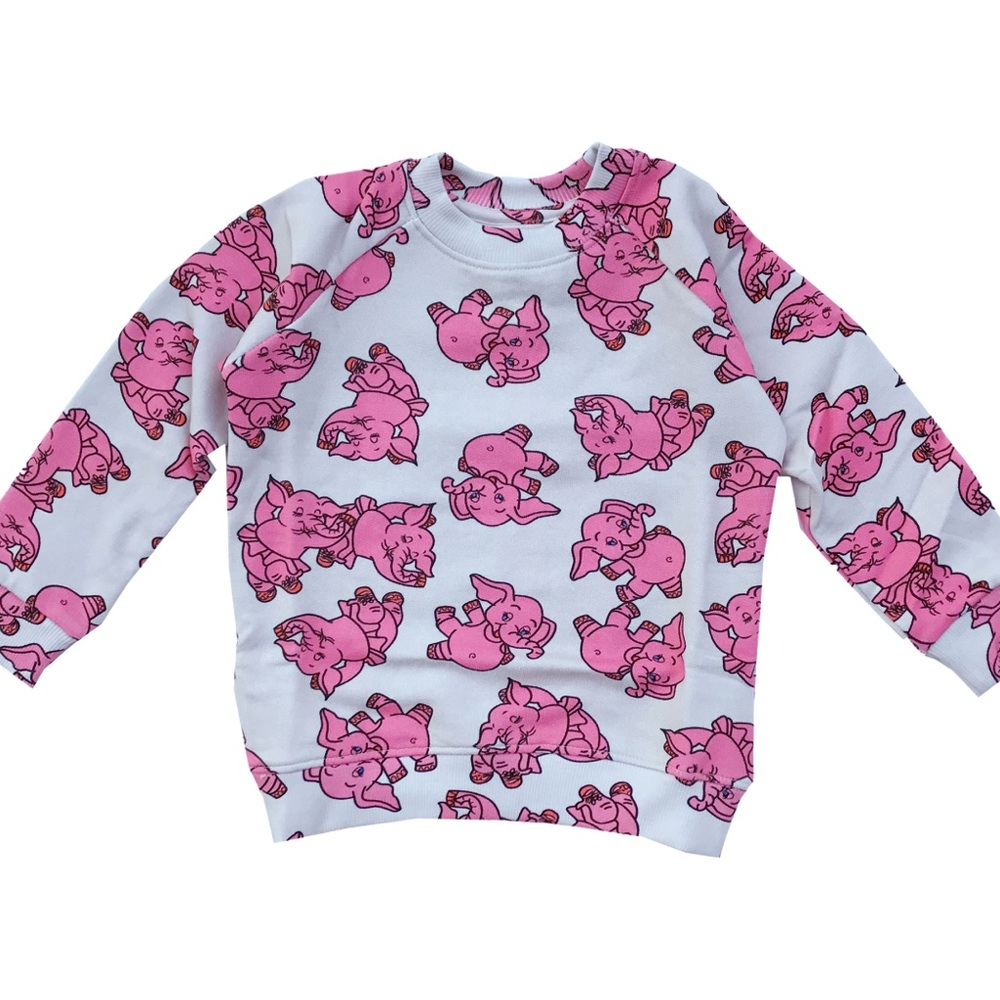 Hugo Loves Tiki Pink Elephant Sweatshirt NWT
